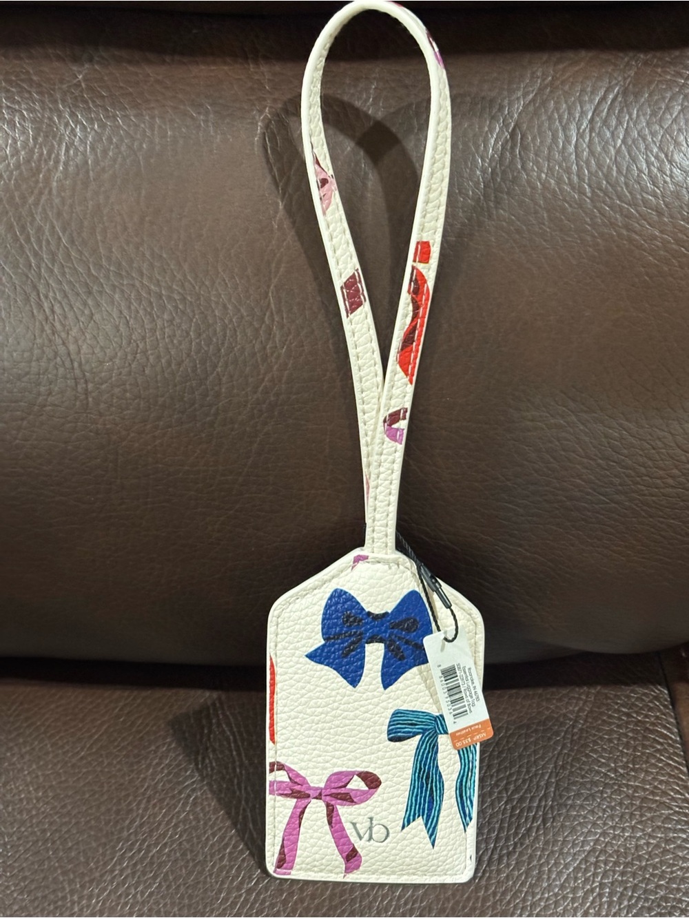 Vera Bradley Essentials Luggage tag - Rows of Bows pattern